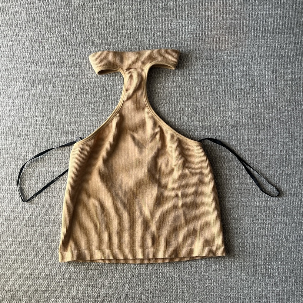 Forever 21 Tan Halter Neck Women's Top Size M